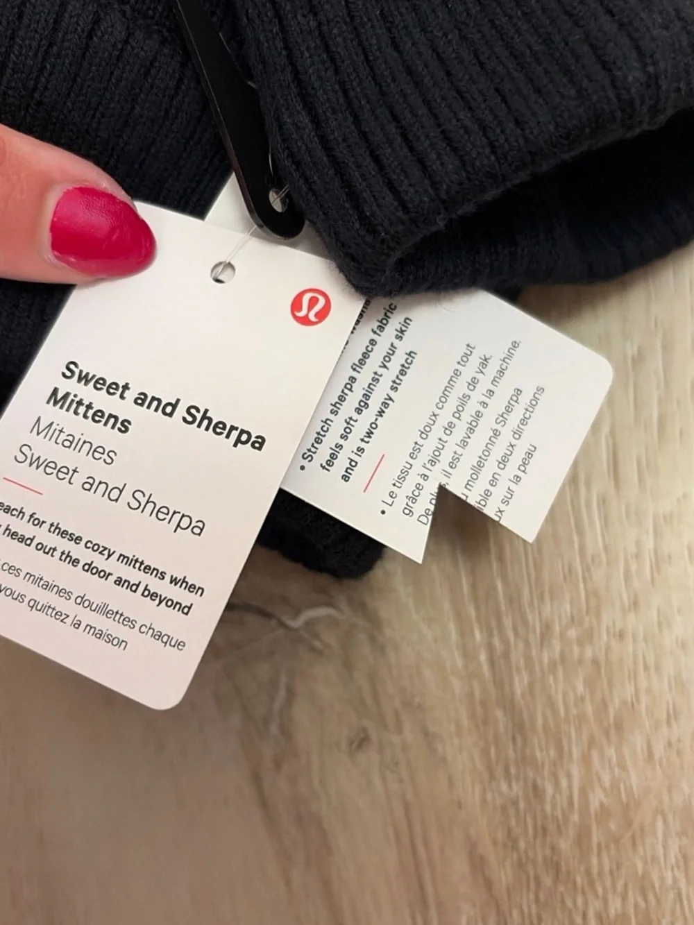 Black Knit Mittens - Classic Winter Gloves